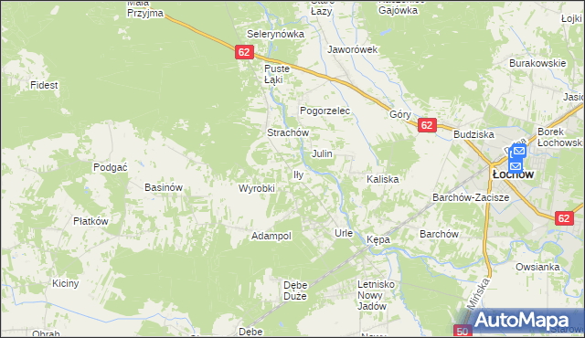 mapa Iły gmina Jadów, Iły gmina Jadów na mapie Targeo