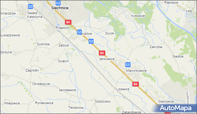 mapa Jankowice gmina Oława, Jankowice gmina Oława na mapie Targeo