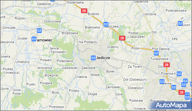 mapa Jedlicze, Jedlicze na mapie Targeo