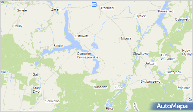 mapa Jerzykowo gmina Trzemeszno, Jerzykowo gmina Trzemeszno na mapie Targeo