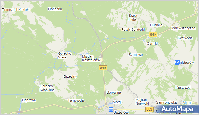 mapa Józefów Roztoczański, Józefów Roztoczański na mapie Targeo
