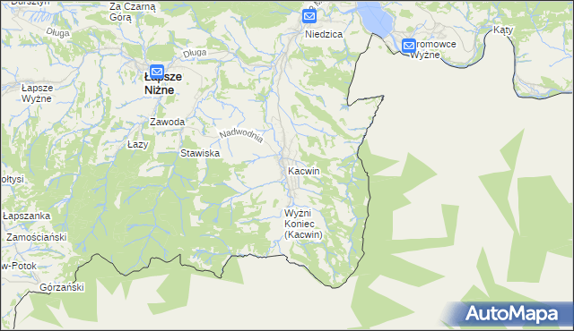 mapa Kacwin, Kacwin na mapie Targeo