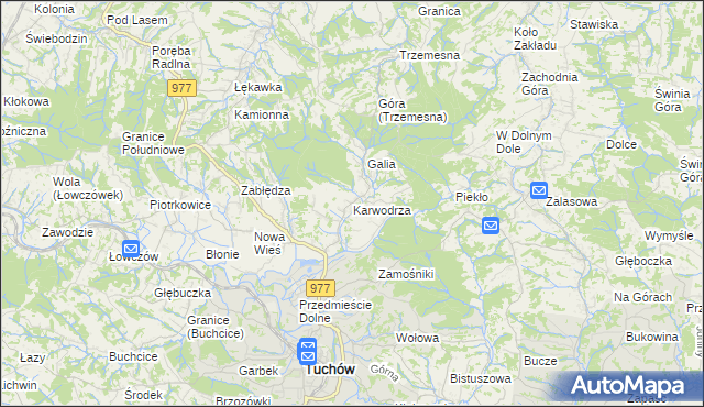 mapa Karwodrza, Karwodrza na mapie Targeo