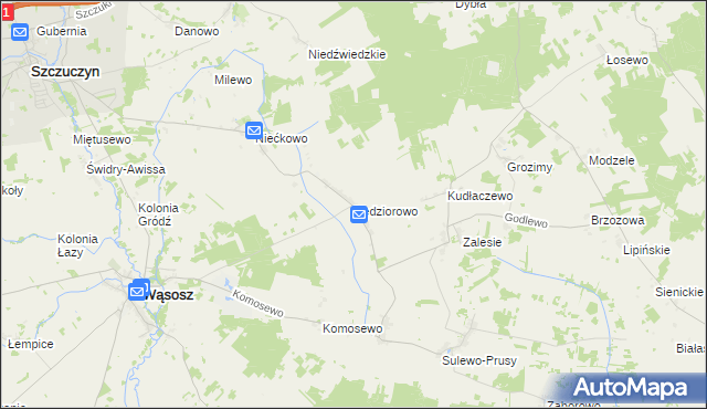 mapa Kędziorowo, Kędziorowo na mapie Targeo