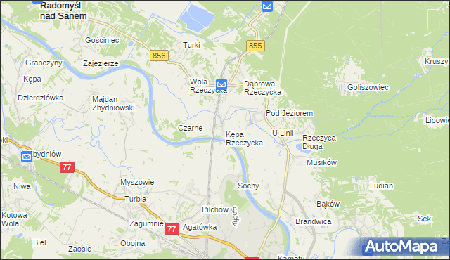 mapa Kępa Rzeczycka, Kępa Rzeczycka na mapie Targeo