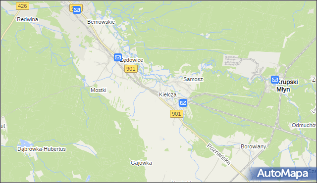 mapa Kielcza, Kielcza na mapie Targeo