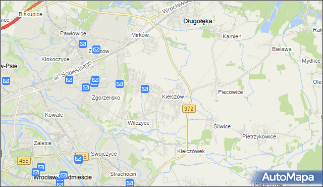 mapa Kiełczów, Kiełczów na mapie Targeo