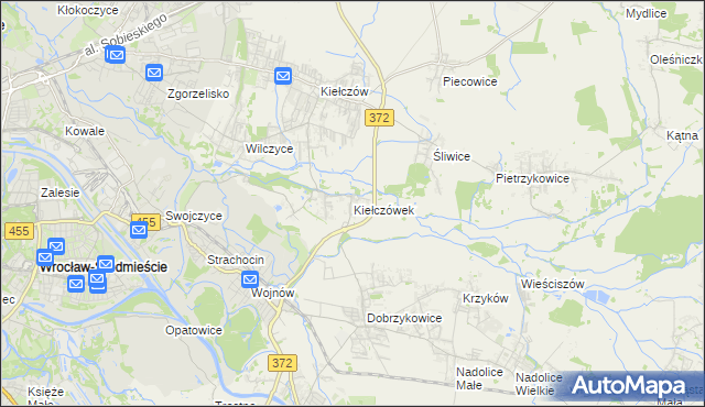 mapa Kiełczówek, Kiełczówek na mapie Targeo