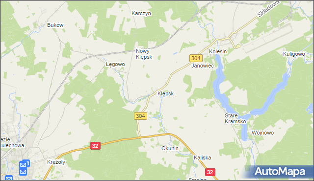 mapa Klępsk, Klępsk na mapie Targeo