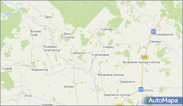 mapa Kramarzewo gmina Radziłów, Kramarzewo gmina Radziłów na mapie Targeo