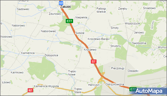 mapa Kroczewo, Kroczewo na mapie Targeo