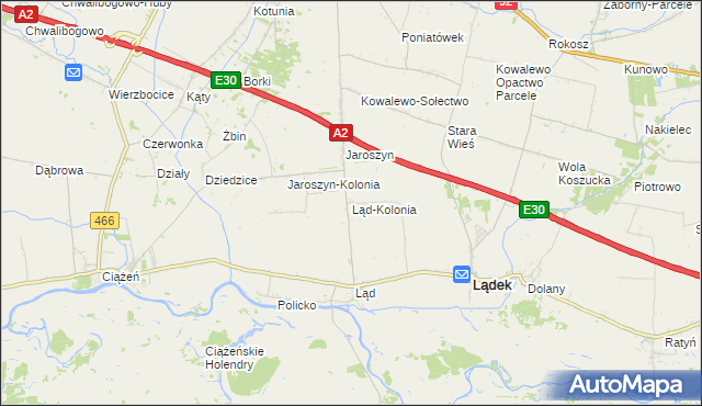 mapa Ląd-Kolonia, Ląd-Kolonia na mapie Targeo