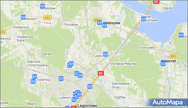 mapa Łajski, Łajski na mapie Targeo