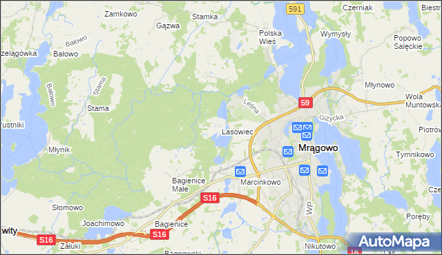 mapa Lasowiec, Lasowiec na mapie Targeo