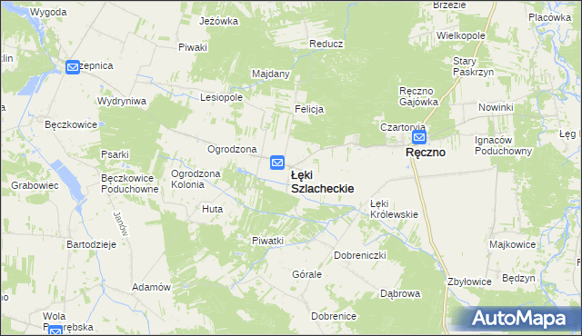 mapa Łęki Szlacheckie, Łęki Szlacheckie na mapie Targeo