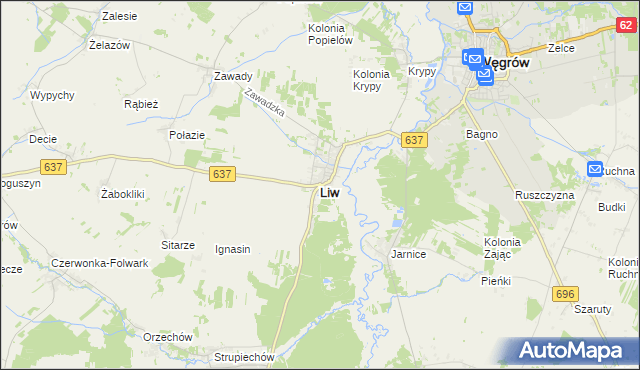 mapa Liw, Liw na mapie Targeo