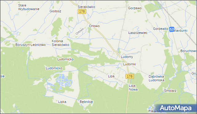 mapa Ludomy Leśniczówka, Ludomy Leśniczówka na mapie Targeo