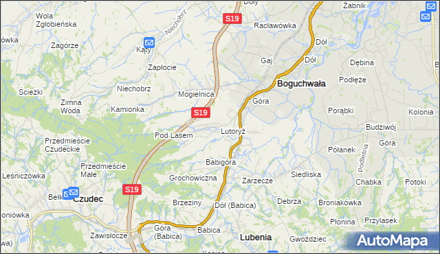 mapa Lutoryż, Lutoryż na mapie Targeo