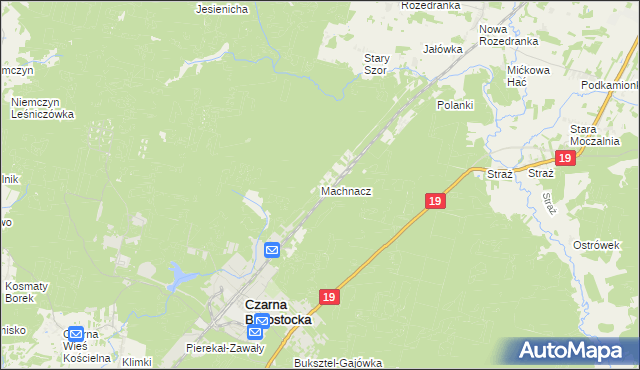 mapa Machnacz gmina Czarna Białostocka, Machnacz gmina Czarna Białostocka na mapie Targeo