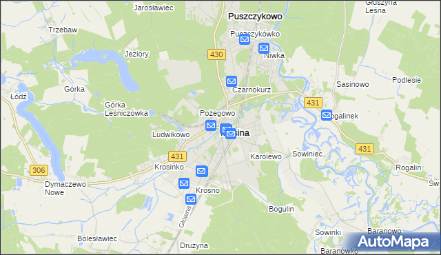 mapa Mosina powiat poznański, Mosina powiat poznański na mapie Targeo