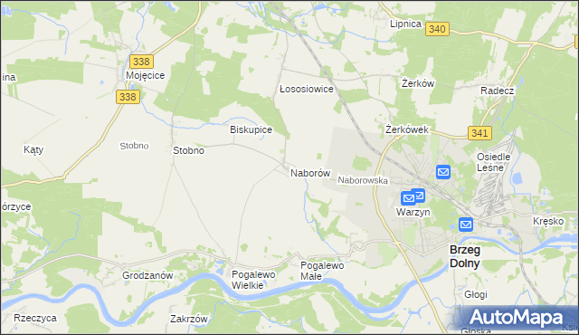 mapa Naborów, Naborów na mapie Targeo