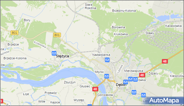 mapa Nadwiślanka, Nadwiślanka na mapie Targeo