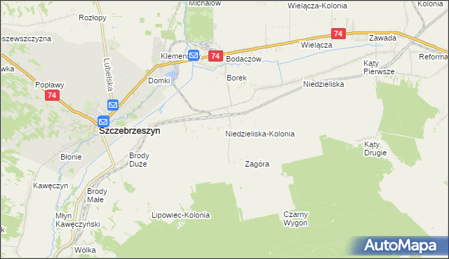 mapa Niedzieliska-Kolonia, Niedzieliska-Kolonia na mapie Targeo