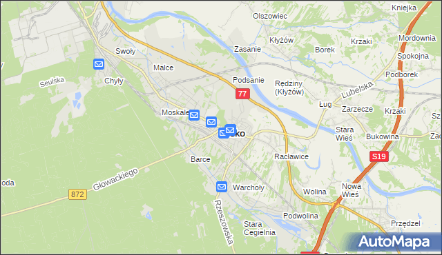 mapa Nisko, Nisko na mapie Targeo