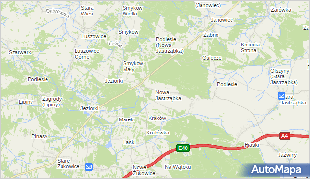 mapa Nowa Jastrząbka, Nowa Jastrząbka na mapie Targeo