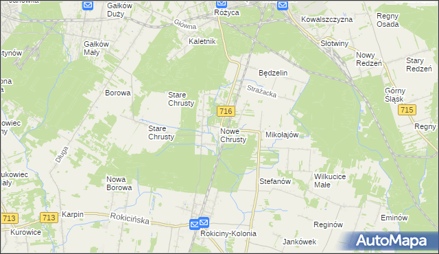 mapa Nowe Chrusty, Nowe Chrusty na mapie Targeo