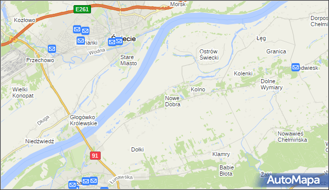 mapa Nowe Dobra gmina Chełmno, Nowe Dobra gmina Chełmno na mapie Targeo