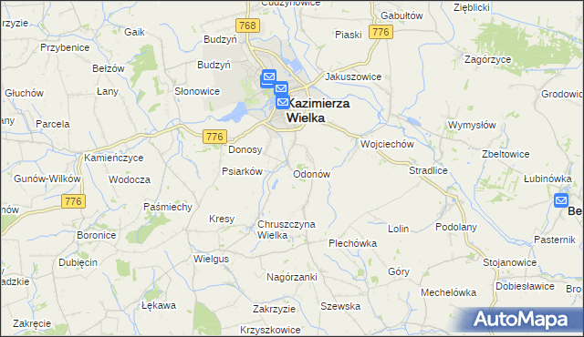 mapa Odonów, Odonów na mapie Targeo