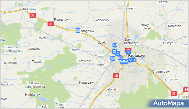 mapa Osusz, Osusz na mapie Targeo