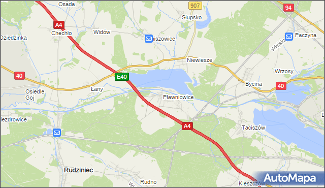 mapa Pławniowice, Pławniowice na mapie Targeo