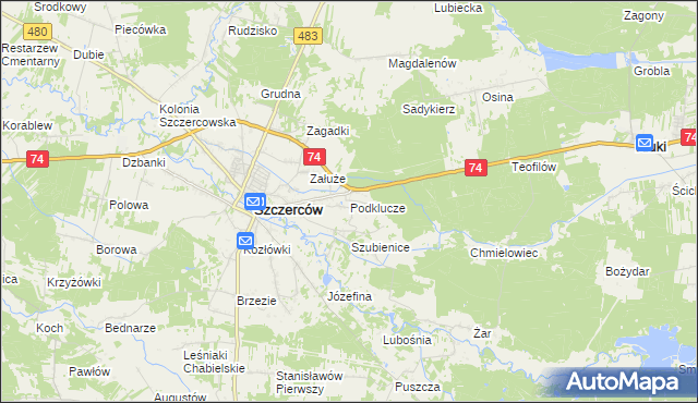 mapa Podklucze, Podklucze na mapie Targeo