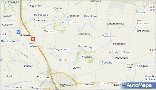mapa Podole gmina Opatów, Podole gmina Opatów na mapie Targeo