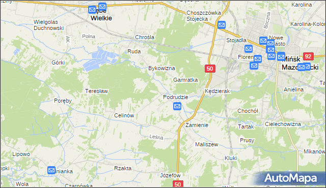 mapa Podrudzie, Podrudzie na mapie Targeo