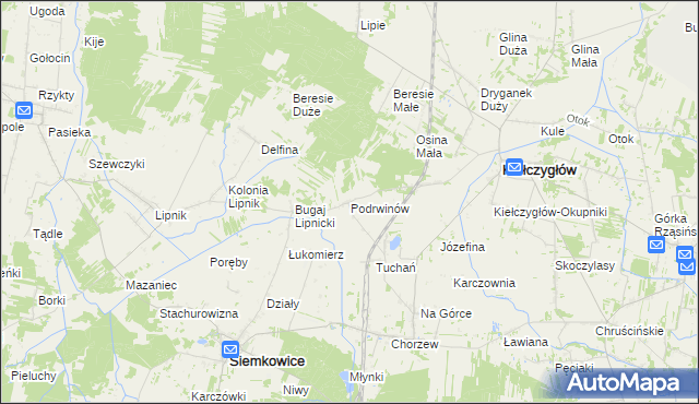 mapa Podrwinów, Podrwinów na mapie Targeo