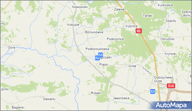 mapa Pogorzałki gmina Dobrzyniewo Duże, Pogorzałki gmina Dobrzyniewo Duże na mapie Targeo
