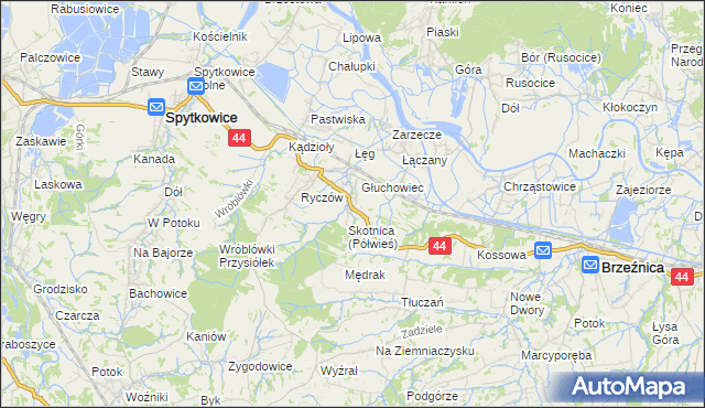 mapa Półwieś gmina Spytkowice, Półwieś gmina Spytkowice na mapie Targeo