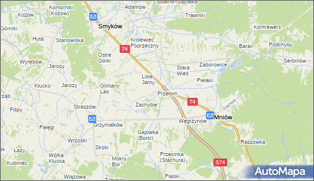 mapa Przełom, Przełom na mapie Targeo