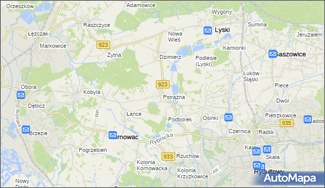 mapa Pstrążna, Pstrążna na mapie Targeo