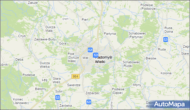 mapa Radomyśl Wielki, Radomyśl Wielki na mapie Targeo