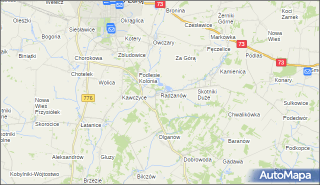 mapa Radzanów gmina Busko-Zdrój, Radzanów gmina Busko-Zdrój na mapie Targeo