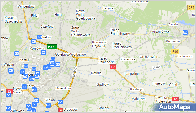 mapa Rajec Szlachecki, Rajec Szlachecki na mapie Targeo