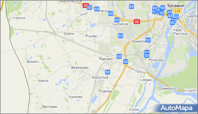 mapa Rajkowo, Rajkowo na mapie Targeo