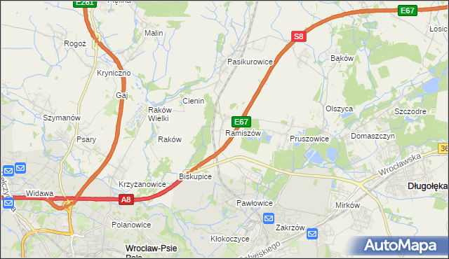 mapa Ramiszów, Ramiszów na mapie Targeo