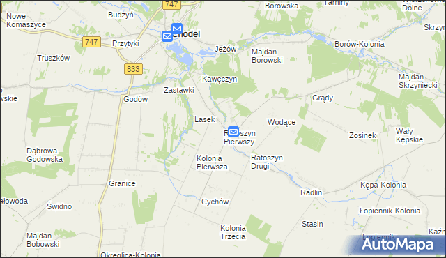 mapa Ratoszyn Pierwszy, Ratoszyn Pierwszy na mapie Targeo