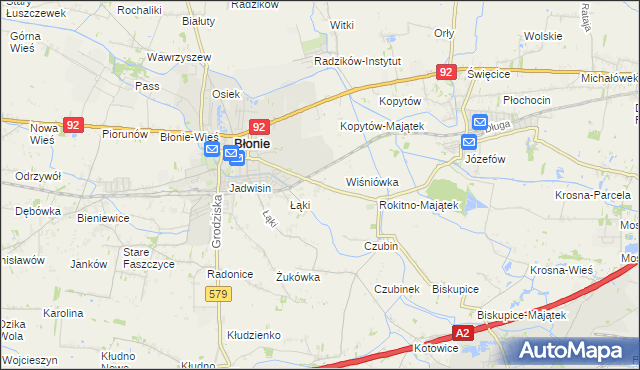 mapa Rokitno gmina Błonie, Rokitno gmina Błonie na mapie Targeo
