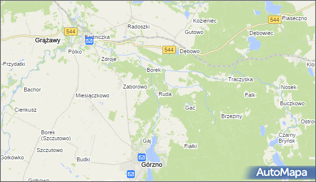 mapa Ruda gmina Górzno, Ruda gmina Górzno na mapie Targeo